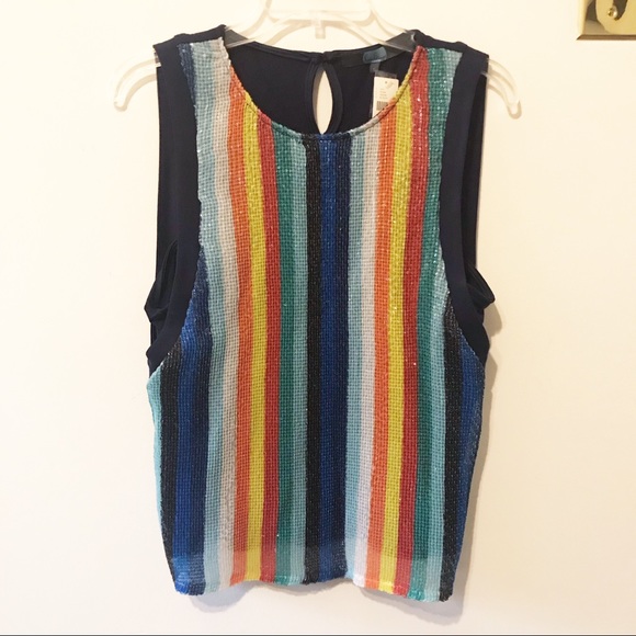Eva Franco “Gail Rainbow Striped Tank”. - Picture 4 of 7